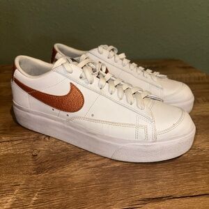 Nike Blazer 77 Platform Women's Shoes, White/Metallic / copper size 9.5